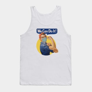 We Can Do It! Rosie the riveter wears a mask. Tank Top